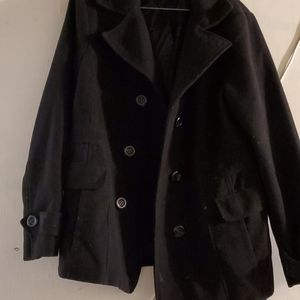 Black polyester jacket.